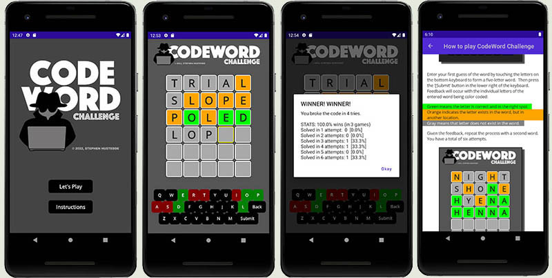 Codeword Challenge screenshots